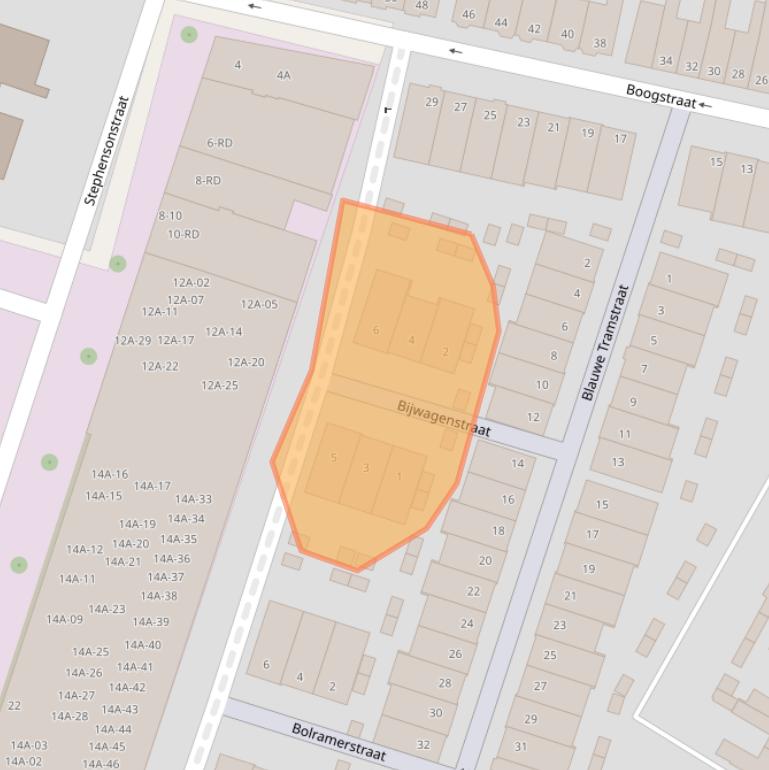 Kaart van postcodegebied 2014JR.
