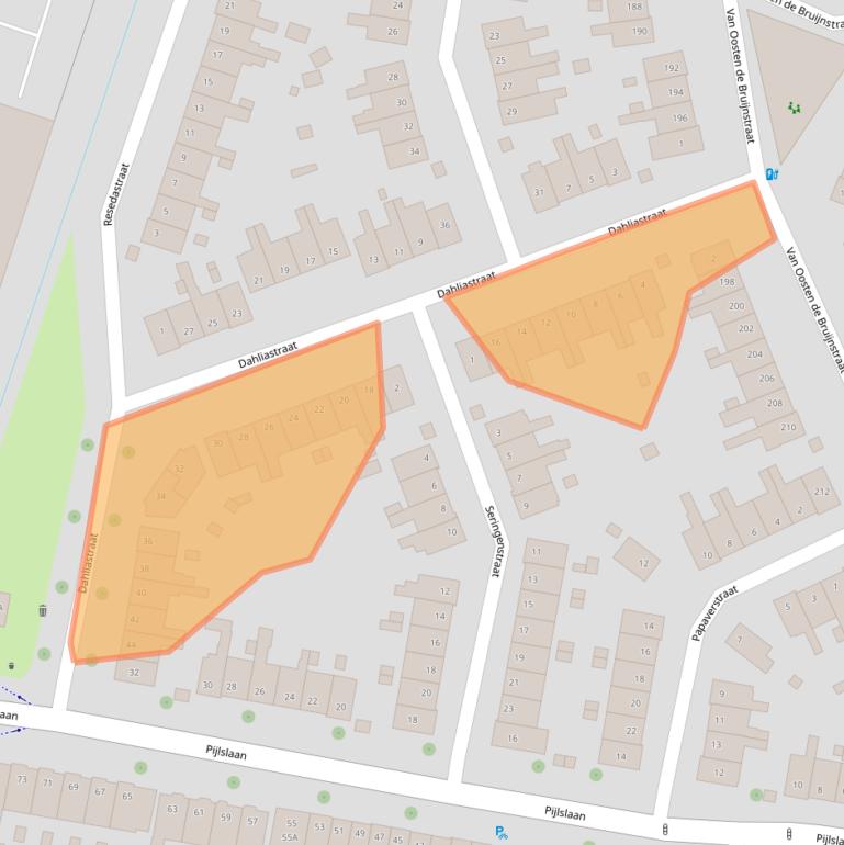 Kaart van postcodegebied 2014TG.
