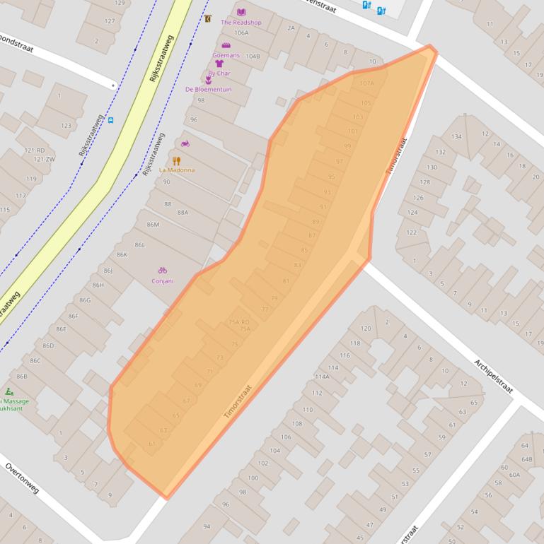 Kaart van postcodegebied 2022RC.