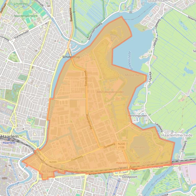 Kaart van postcodegebied 2031.