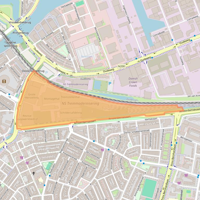 Kaart van postcodegebied 2031EZ.