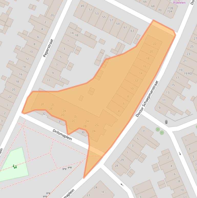 Kaart van postcodegebied 2032GK.