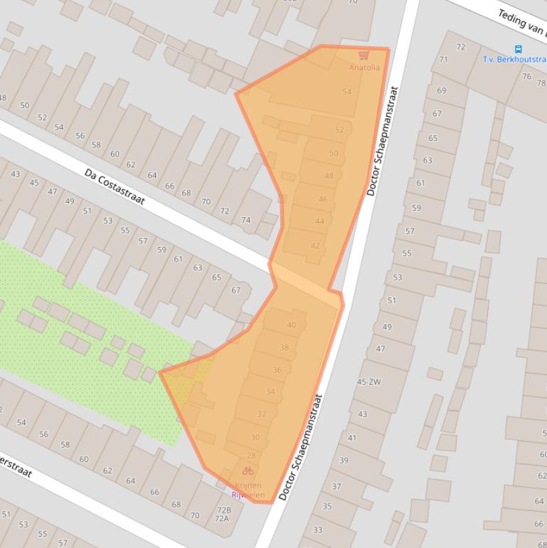 Kaart van postcodegebied 2032GL.