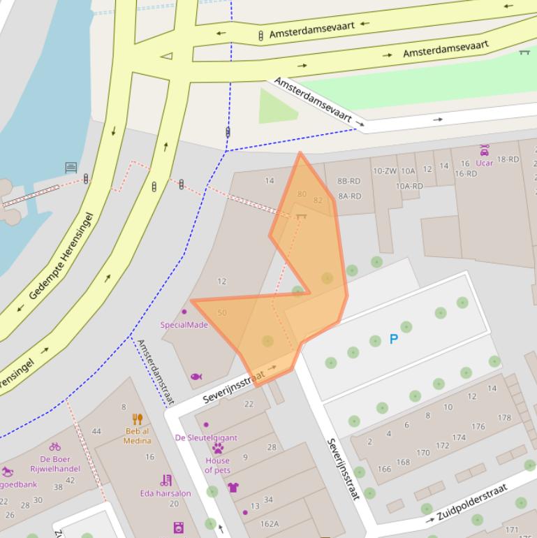 Kaart van postcodegebied 2032NT.