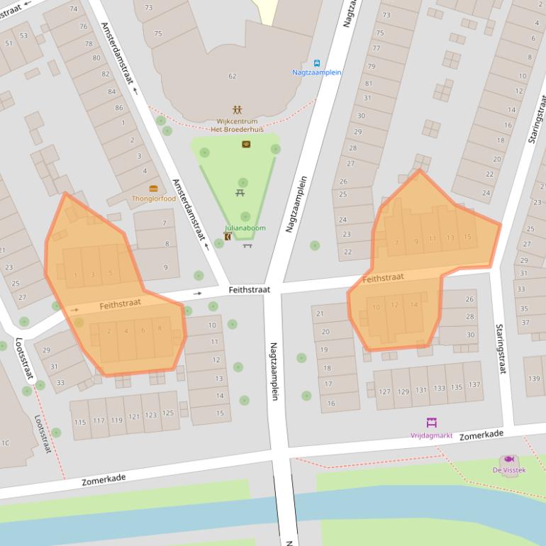 Kaart van postcodegebied 2032TA.