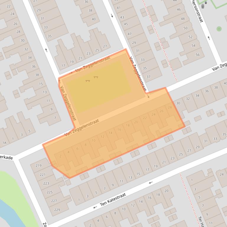 Kaart van postcodegebied 2032WH.