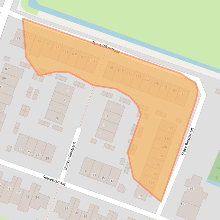 Kaart van postcodegebied 2033DW.