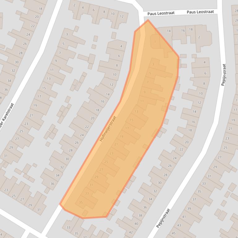 Kaart van postcodegebied 2033KC.
