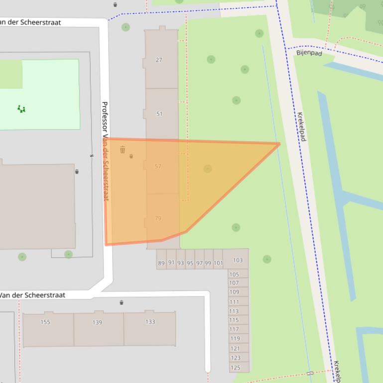 Kaart van postcodegebied 2035AK.