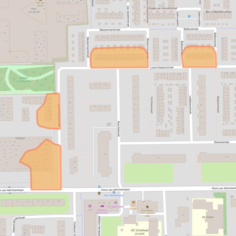Kaart van postcodegebied 2035RW.