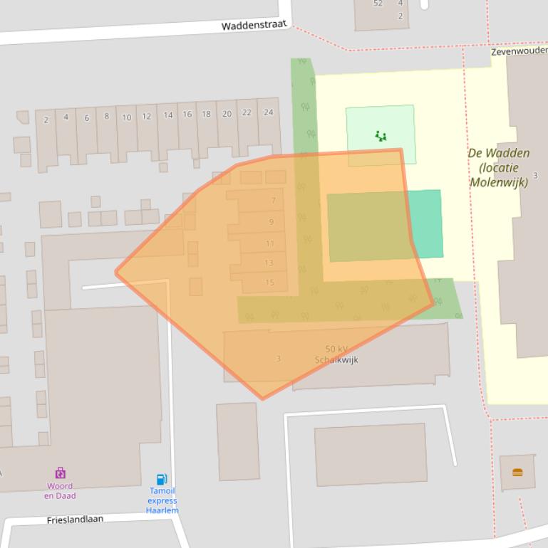 Kaart van postcodegebied 2036NL.