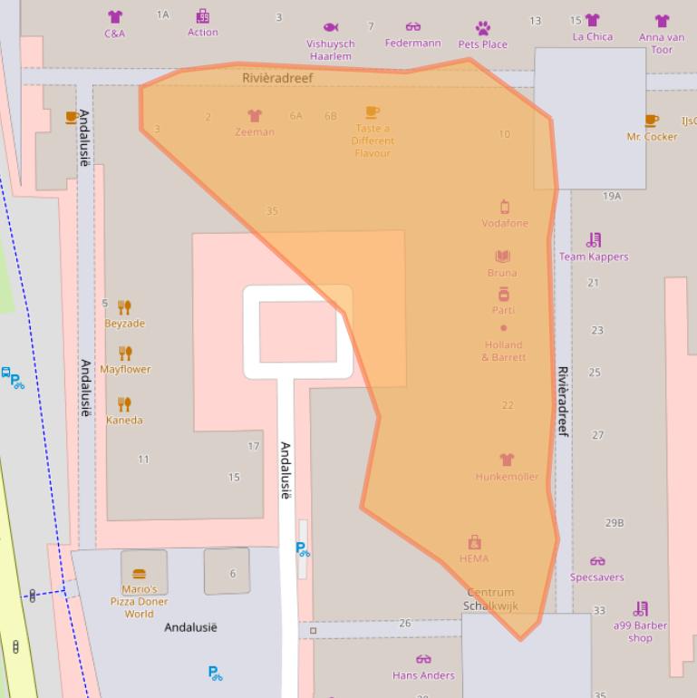 Kaart van postcodegebied 2037AG.