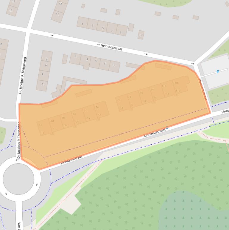 Kaart van postcodegebied 2041BP.