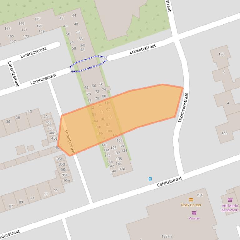 Kaart van postcodegebied 2041SE.