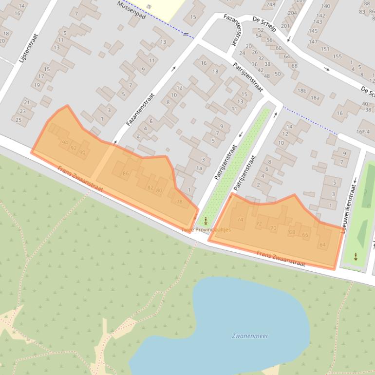 Kaart van postcodegebied 2042CE.