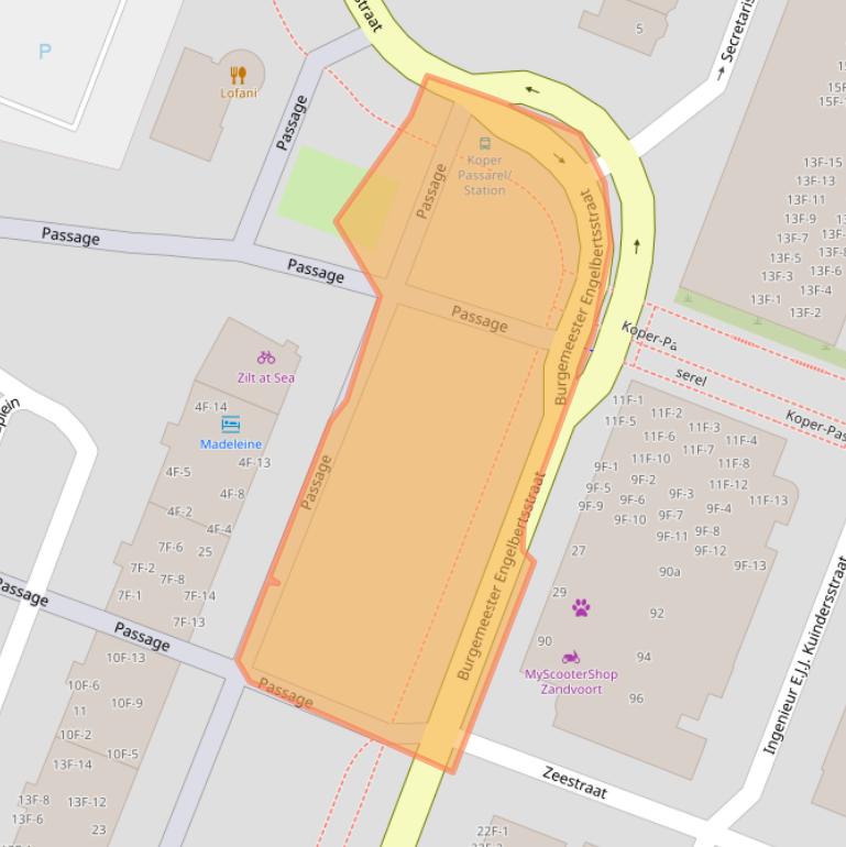 Kaart van postcodegebied 2042KV.