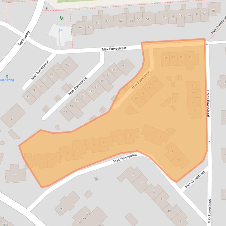 Kaart van postcodegebied 2042RA.