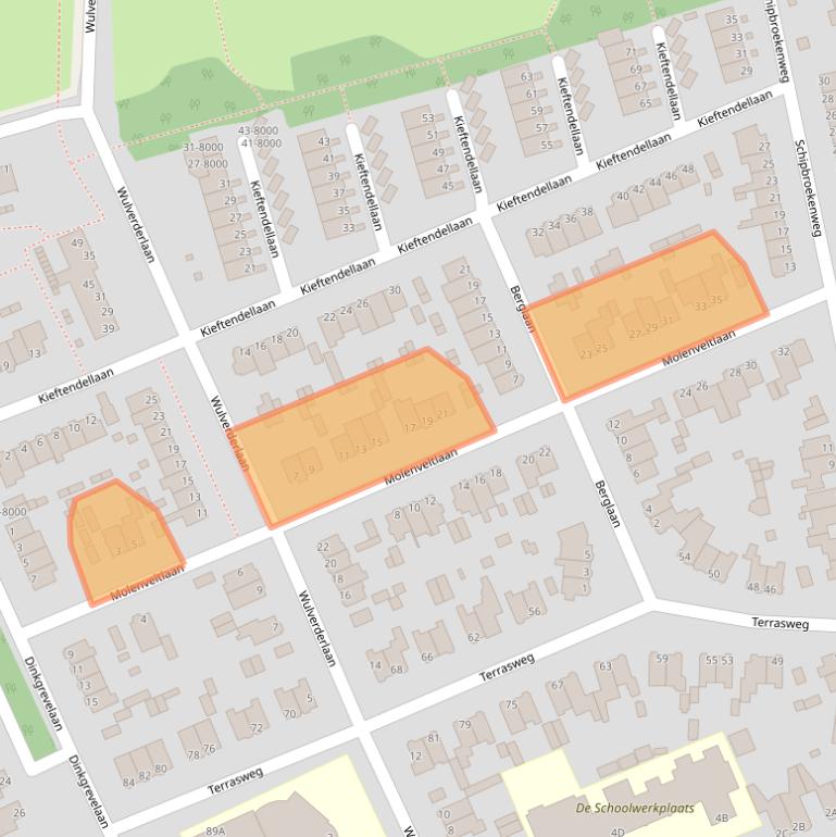 Kaart van postcodegebied 2071BR.