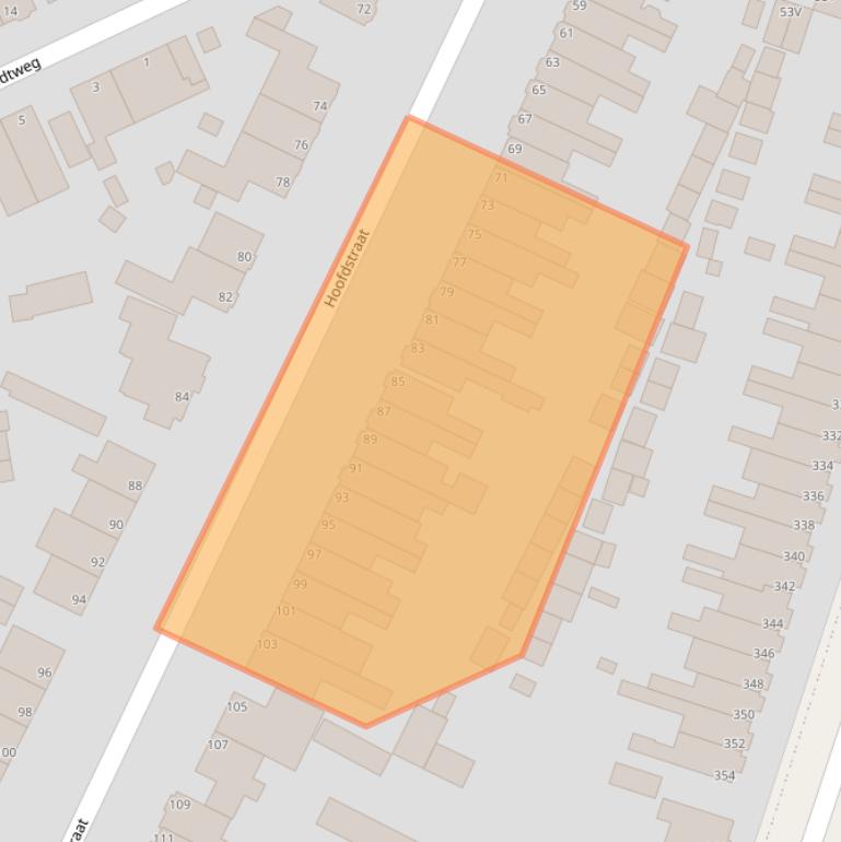 Kaart van postcodegebied 2071EC.