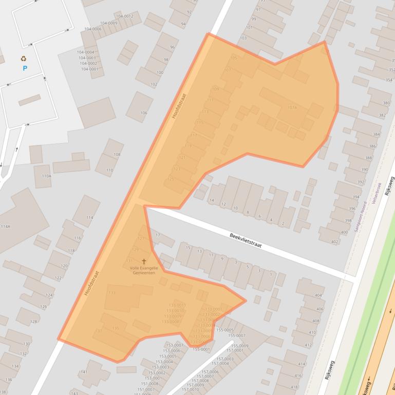 Kaart van postcodegebied 2071ED.