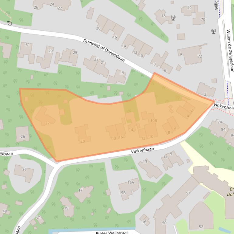 Kaart van postcodegebied 2082EP.