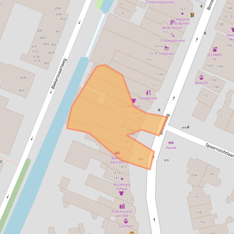 Kaart van postcodegebied 2101JG.