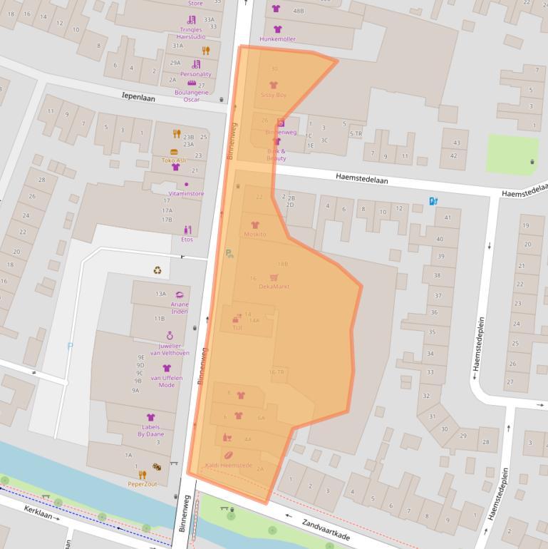 Kaart van postcodegebied 2101JK.