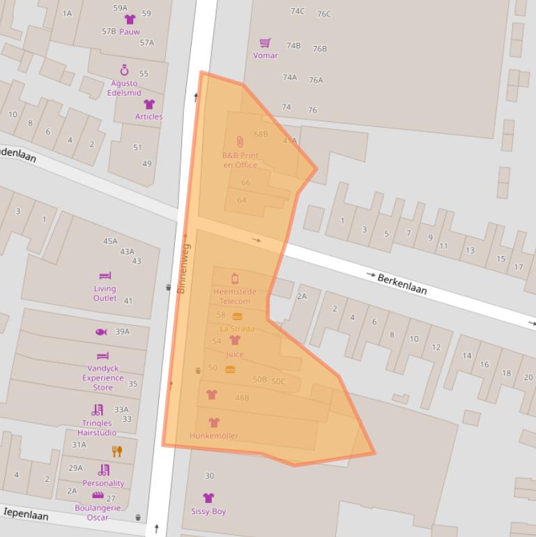 Kaart van postcodegebied 2101JL.