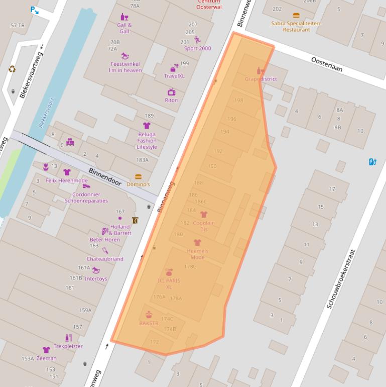 Kaart van postcodegebied 2101JS.
