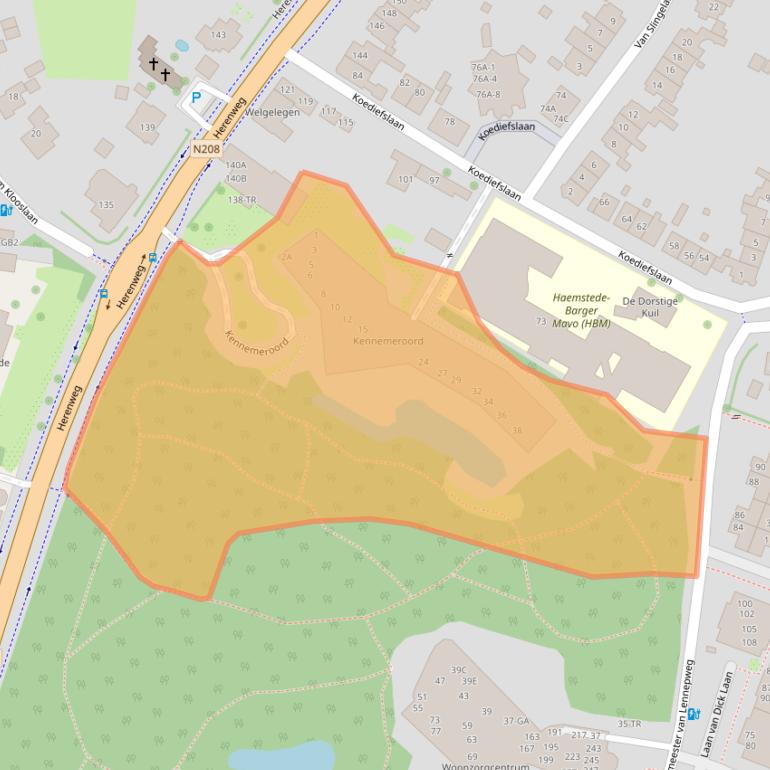 Kaart van postcodegebied 2101MX.