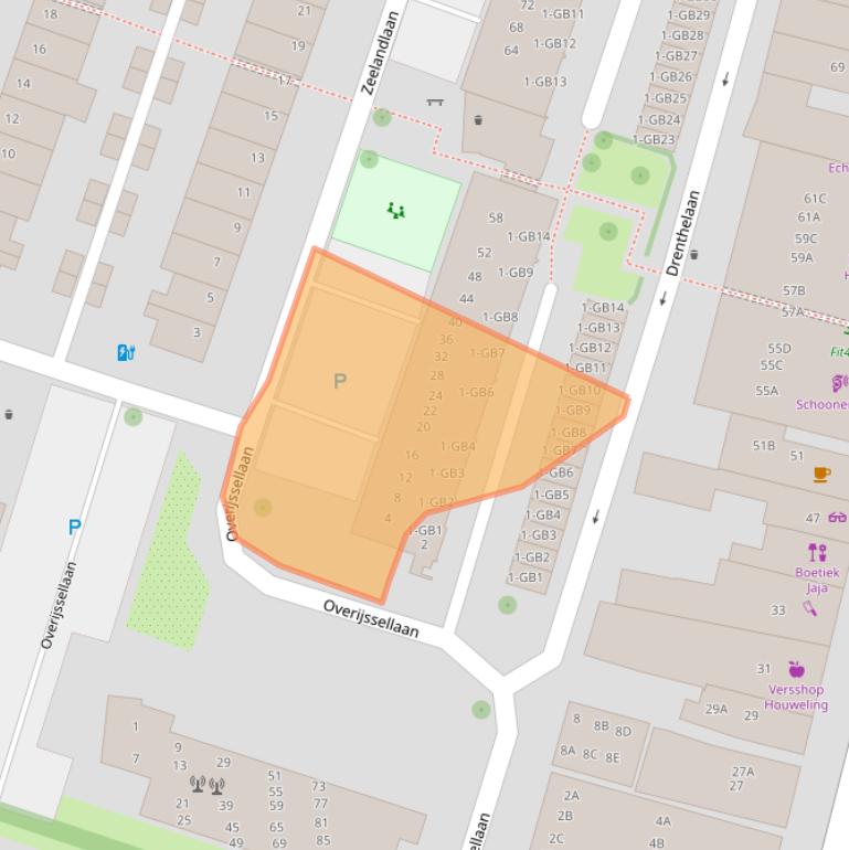 Kaart van postcodegebied 2101TM.