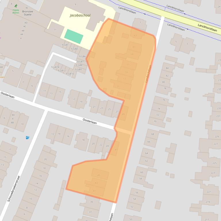 Kaart van postcodegebied 2101ZG.