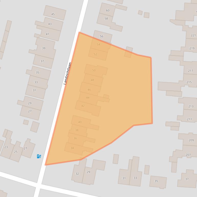 Kaart van postcodegebied 2101ZJ.