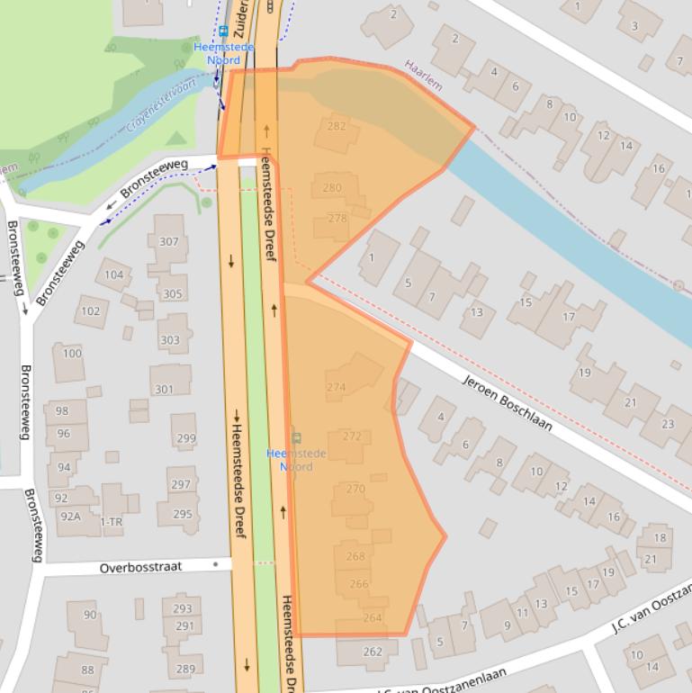 Kaart van postcodegebied 2102KV.