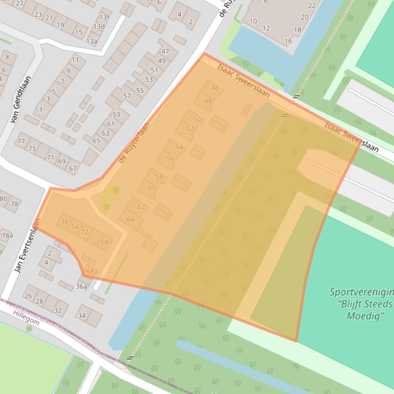 Kaart van postcodegebied 2121VK.
