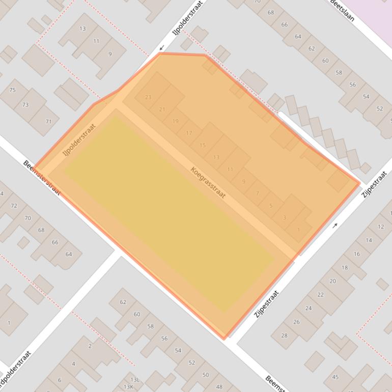 Kaart van postcodegebied 2131ZG.