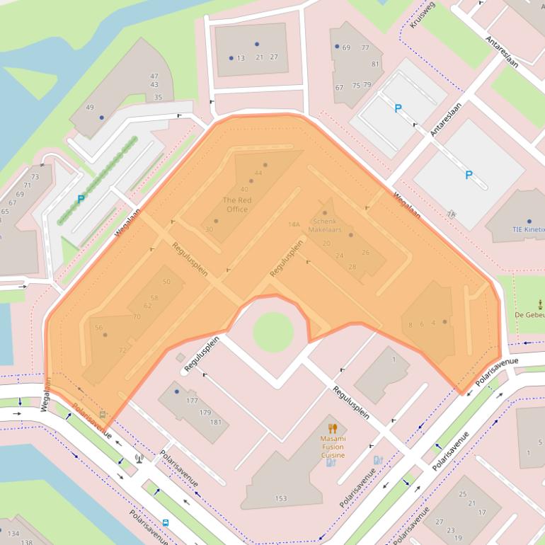 Kaart van postcodegebied 2132JC.