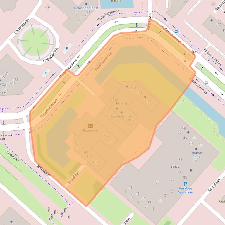 Kaart van postcodegebied 2132JX.