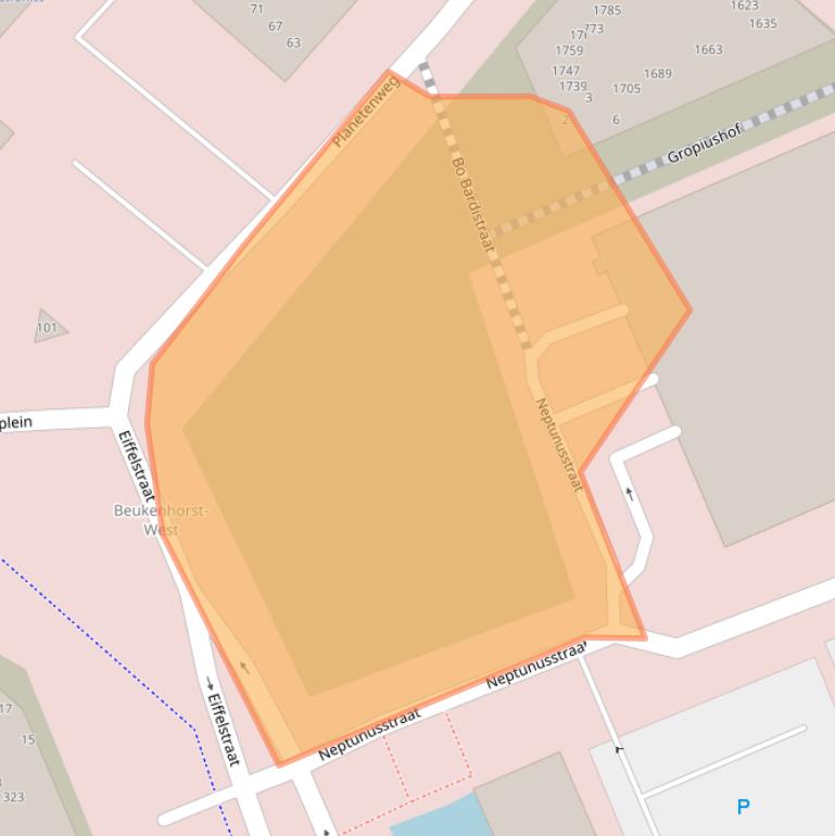 Kaart van postcodegebied 2132NJ.