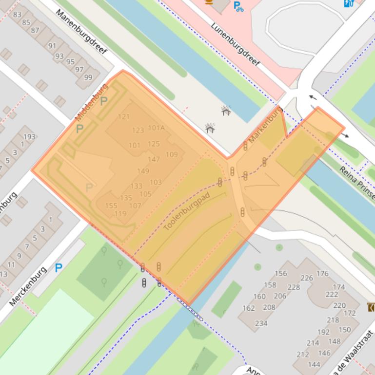 Kaart van postcodegebied 2135GW.