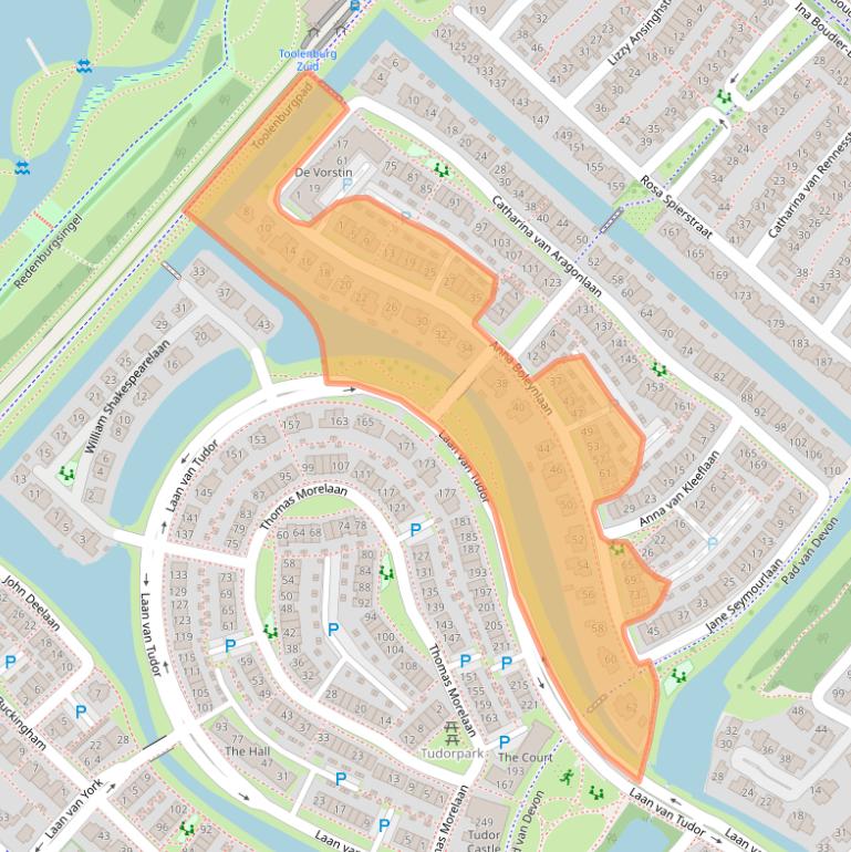 Kaart van postcodegebied 2135VC.
