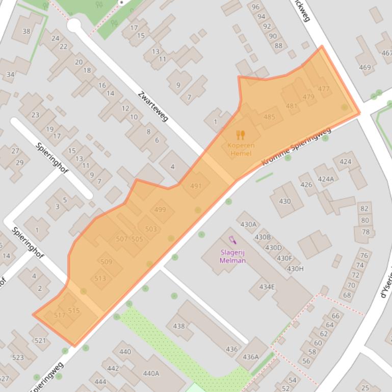 Kaart van postcodegebied 2141AJ.