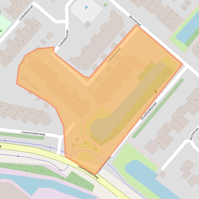 Kaart van postcodegebied 2165VB.