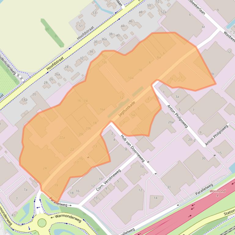 Kaart van postcodegebied 2171AG.