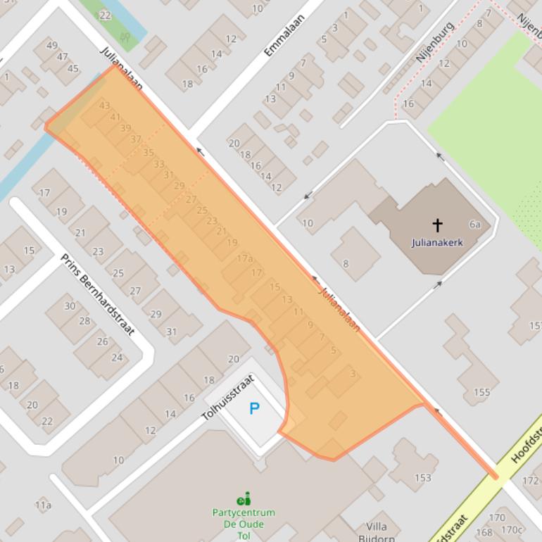 Kaart van postcodegebied 2171CW.