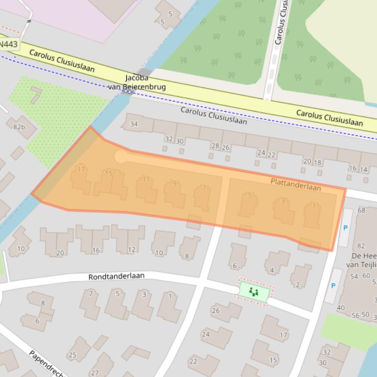 Kaart van postcodegebied 2171LT.