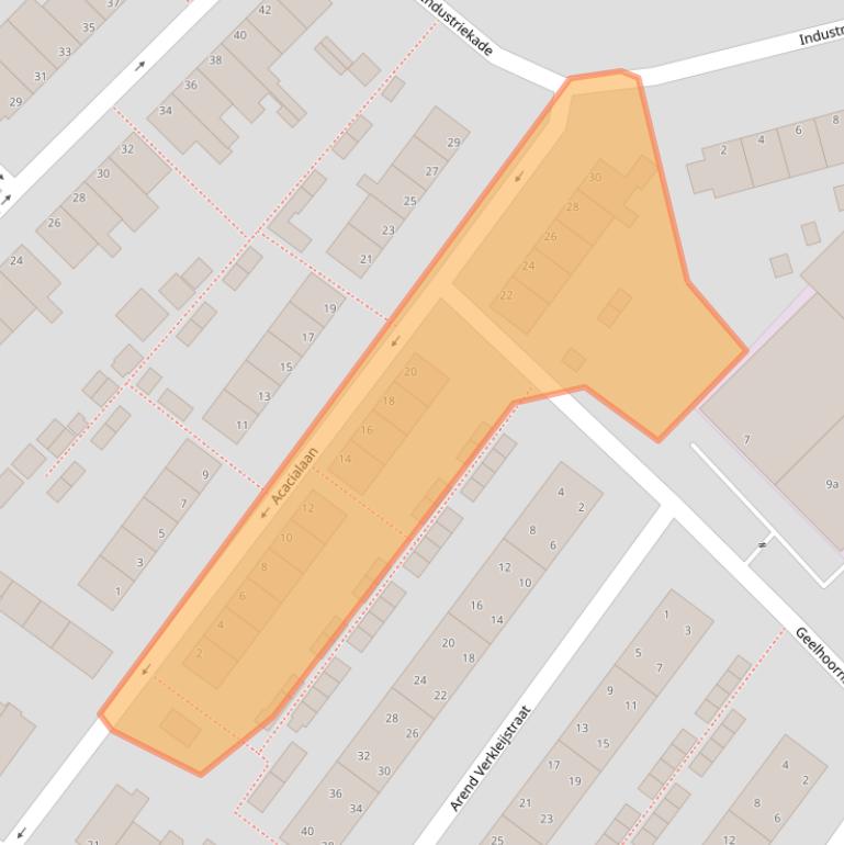 Kaart van postcodegebied 2172BB.