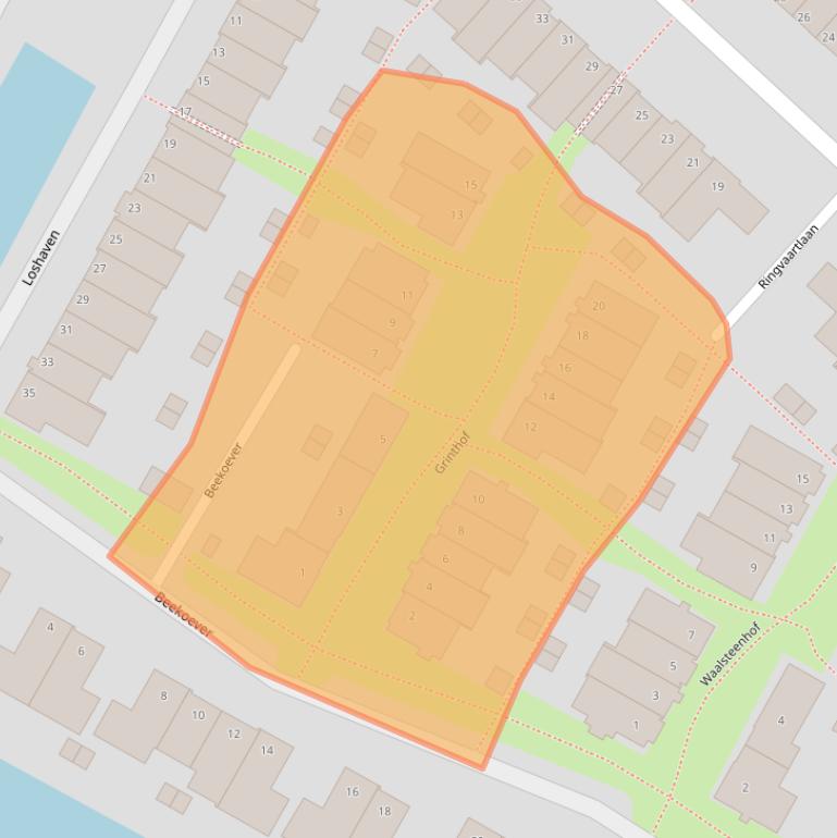 Kaart van postcodegebied 2181ND.