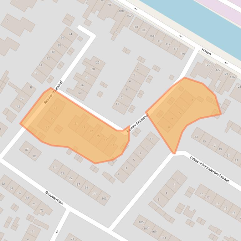 Kaart van postcodegebied 2182KV.