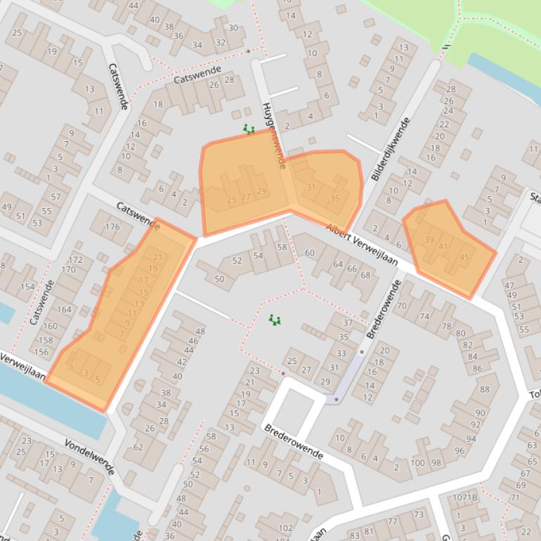 Kaart van postcodegebied 2182PS.